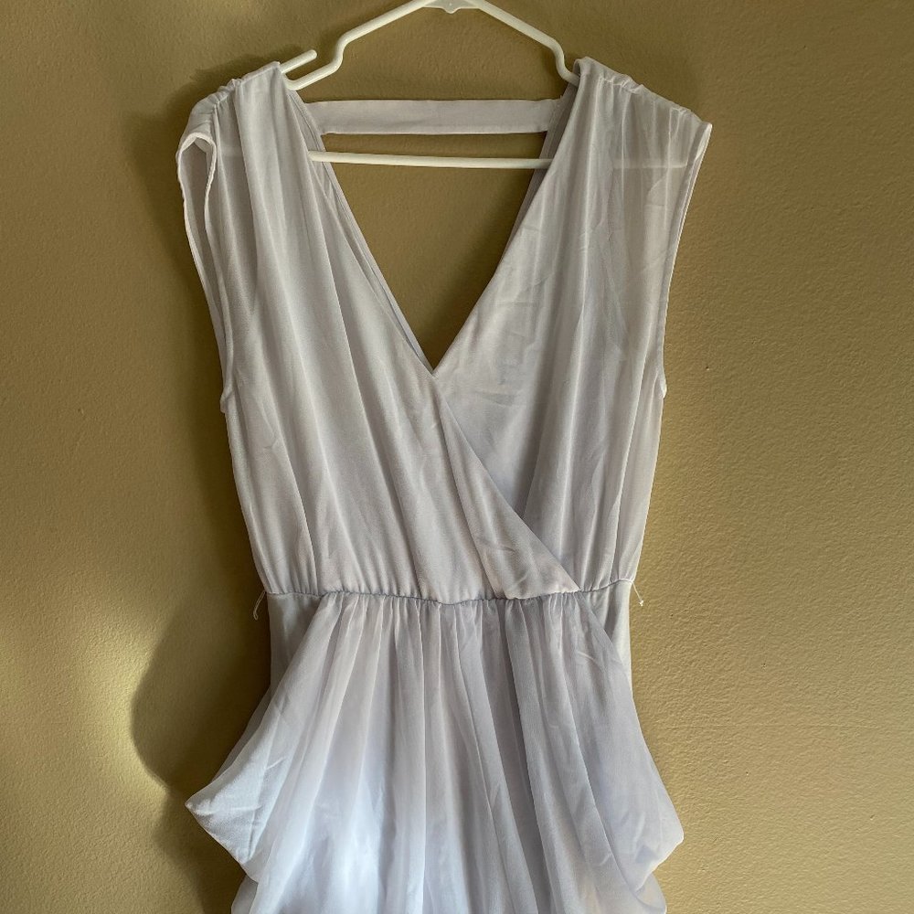 White Draped Bebe Dress
